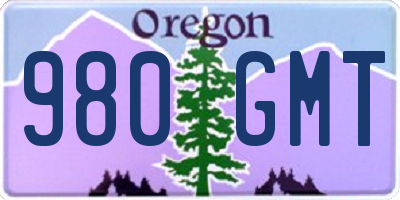 OR license plate 980GMT