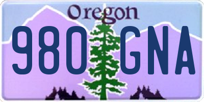 OR license plate 980GNA