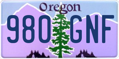OR license plate 980GNF