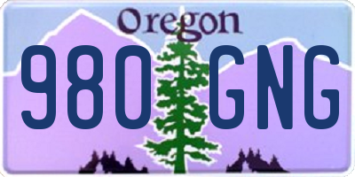 OR license plate 980GNG