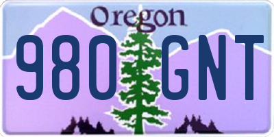OR license plate 980GNT