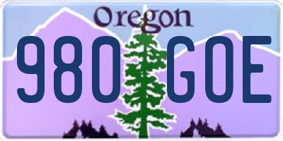 OR license plate 980GOE