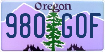 OR license plate 980GOF