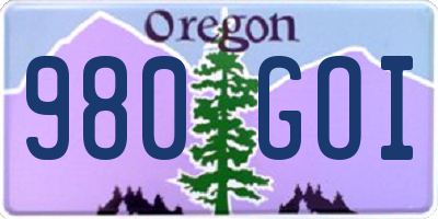OR license plate 980GOI