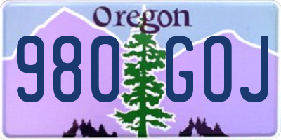 OR license plate 980GOJ