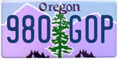 OR license plate 980GOP