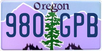 OR license plate 980GPB