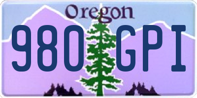 OR license plate 980GPI
