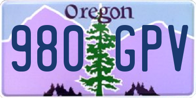 OR license plate 980GPV