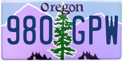 OR license plate 980GPW