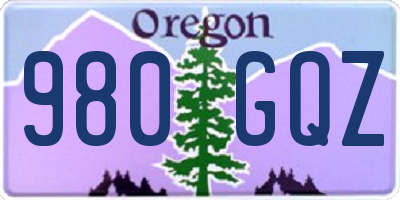 OR license plate 980GQZ
