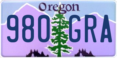 OR license plate 980GRA