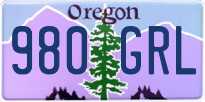 OR license plate 980GRL