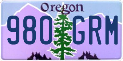 OR license plate 980GRM