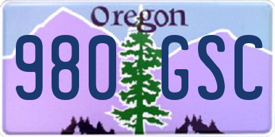 OR license plate 980GSC
