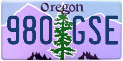 OR license plate 980GSE