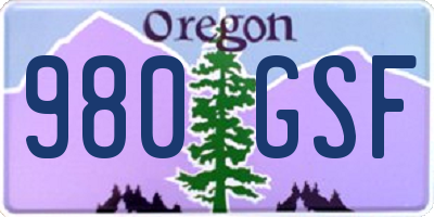 OR license plate 980GSF