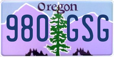 OR license plate 980GSG