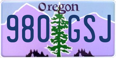 OR license plate 980GSJ