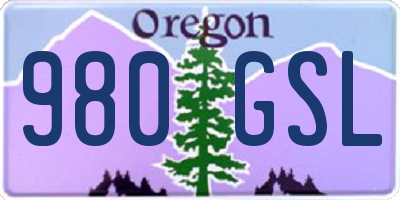 OR license plate 980GSL