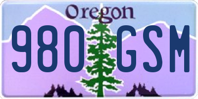 OR license plate 980GSM