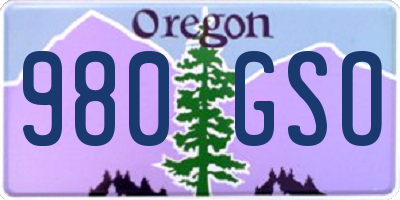 OR license plate 980GSO