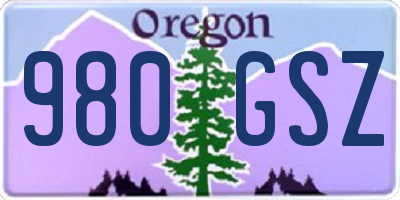OR license plate 980GSZ