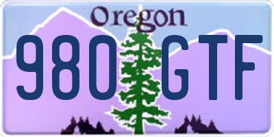 OR license plate 980GTF