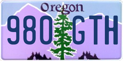 OR license plate 980GTH
