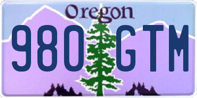 OR license plate 980GTM