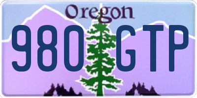 OR license plate 980GTP