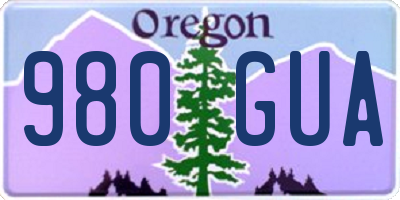 OR license plate 980GUA