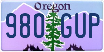 OR license plate 980GUP