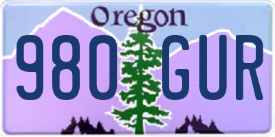 OR license plate 980GUR