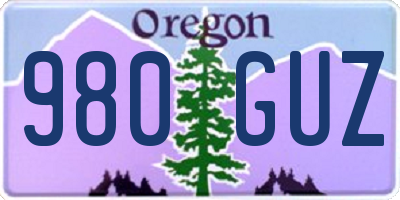 OR license plate 980GUZ