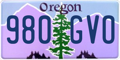 OR license plate 980GVO