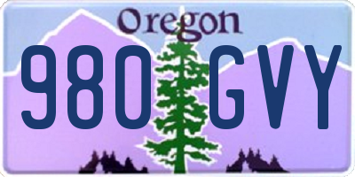 OR license plate 980GVY