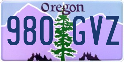 OR license plate 980GVZ