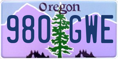 OR license plate 980GWE