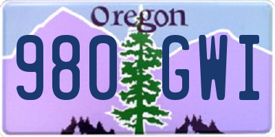 OR license plate 980GWI