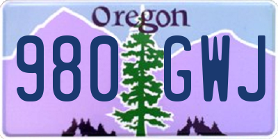 OR license plate 980GWJ
