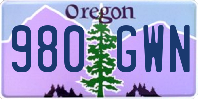 OR license plate 980GWN