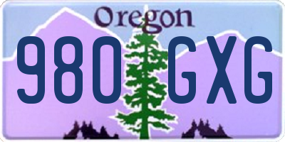 OR license plate 980GXG