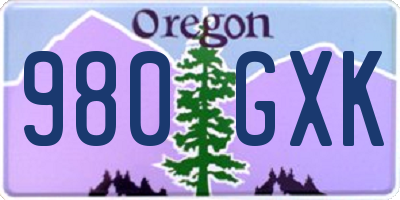 OR license plate 980GXK