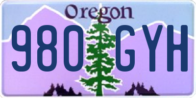 OR license plate 980GYH