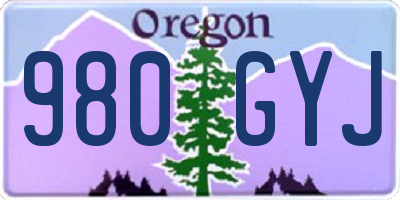 OR license plate 980GYJ