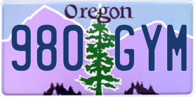OR license plate 980GYM