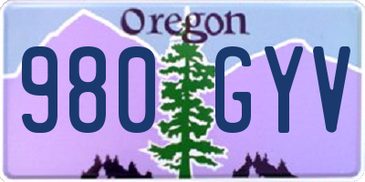 OR license plate 980GYV