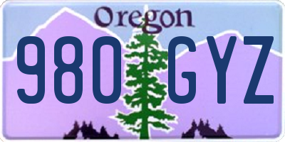 OR license plate 980GYZ
