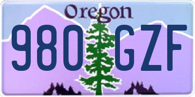OR license plate 980GZF